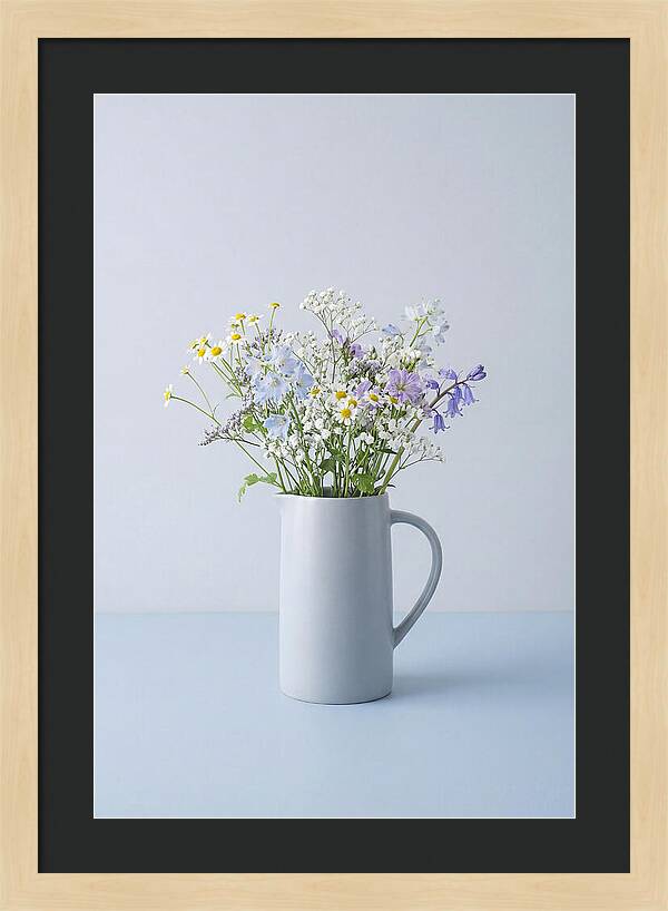 Ceramic Pitcher With Wildflowers