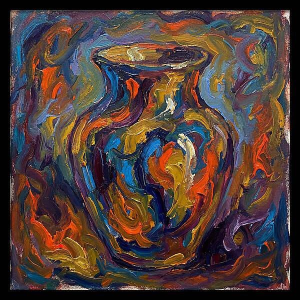 Ceramic Vase In Expressionist Style
