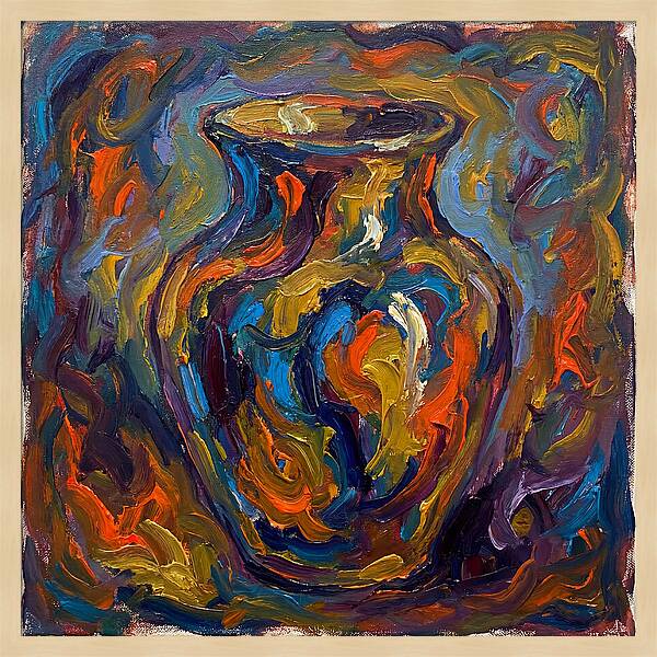 Ceramic Vase In Expressionist Style
