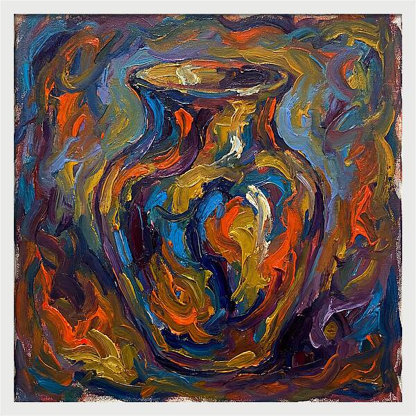Ceramic Vase In Expressionist Style