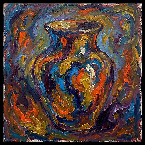 Ceramic Vase In Expressionist Style