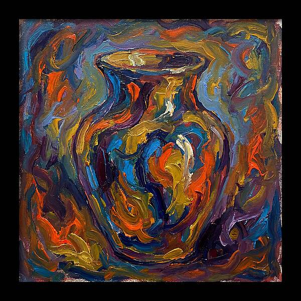 Ceramic Vase In Expressionist Style