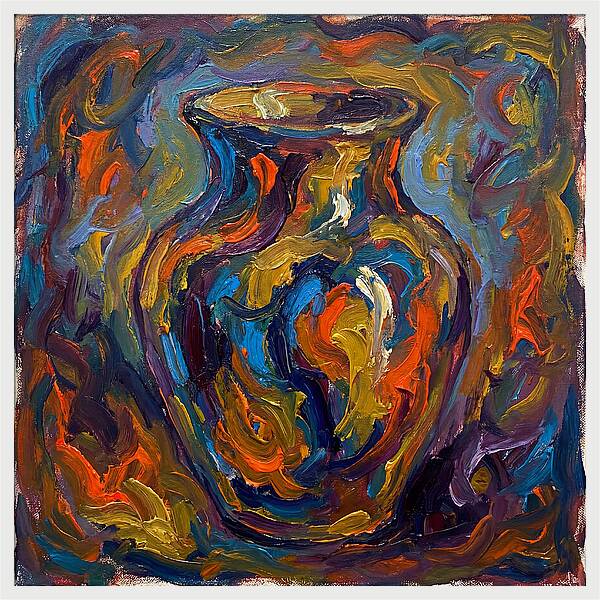 Ceramic Vase In Expressionist Style