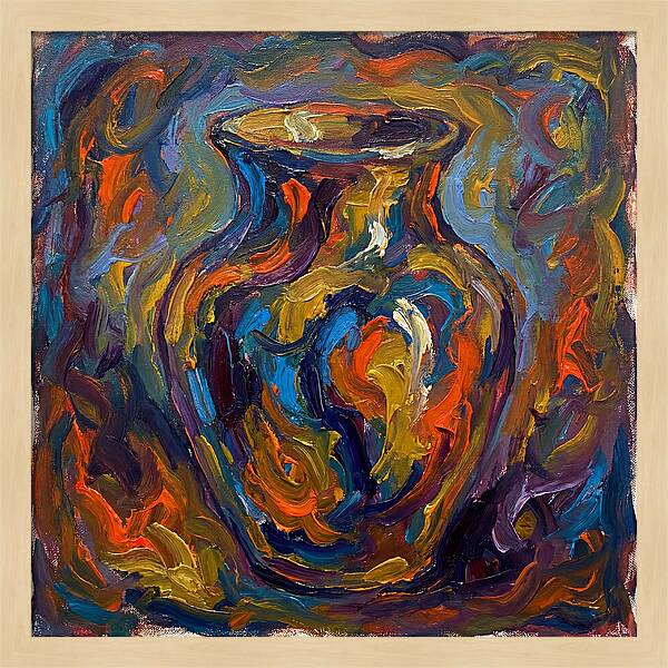 Ceramic Vase In Expressionist Style
