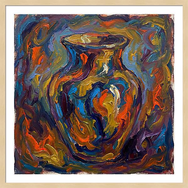 Ceramic Vase In Expressionist Style