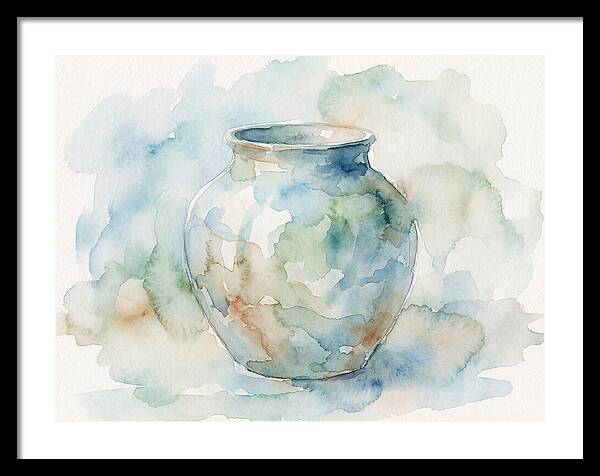 Ceramic Vase In Watercolor