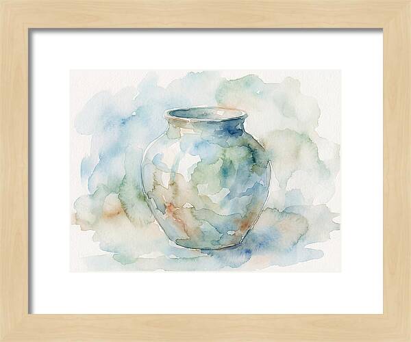 Ceramic Vase In Watercolor