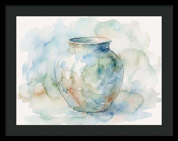Ceramic Vase In Watercolor