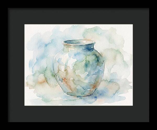 Ceramic Vase In Watercolor