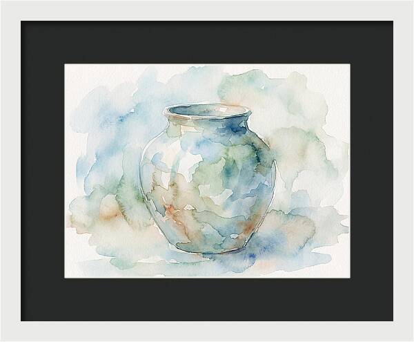 Ceramic Vase In Watercolor