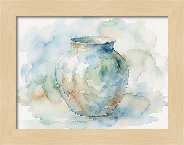 Ceramic Vase In Watercolor