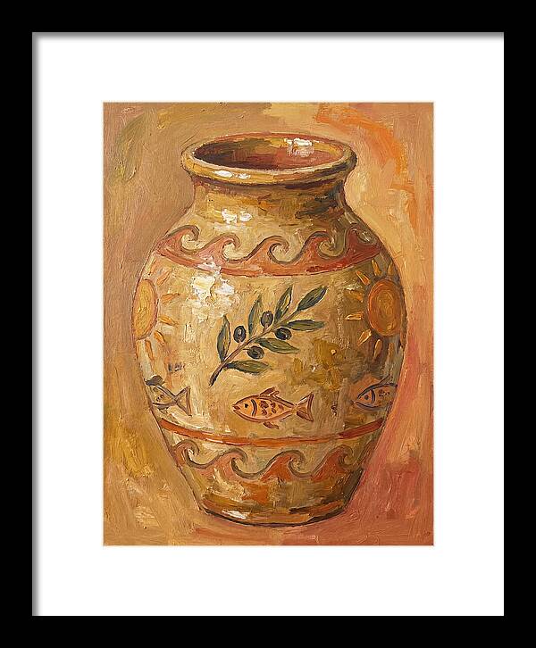 Ceramic Vase With Mediterranean Motifs