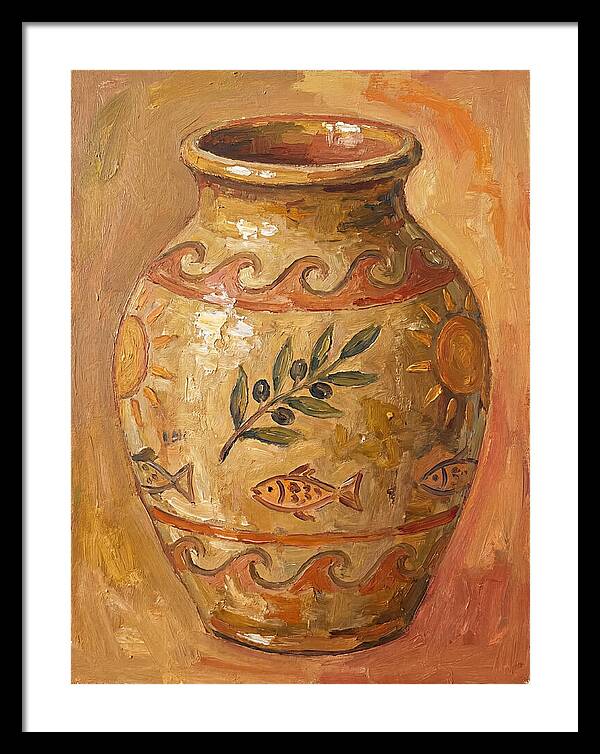 Ceramic Vase With Mediterranean Motifs