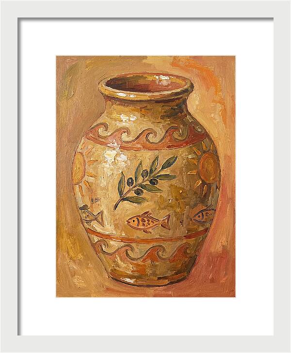 Ceramic Vase With Mediterranean Motifs