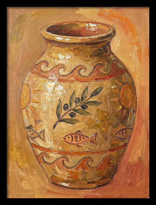 Ceramic Vase With Mediterranean Motifs