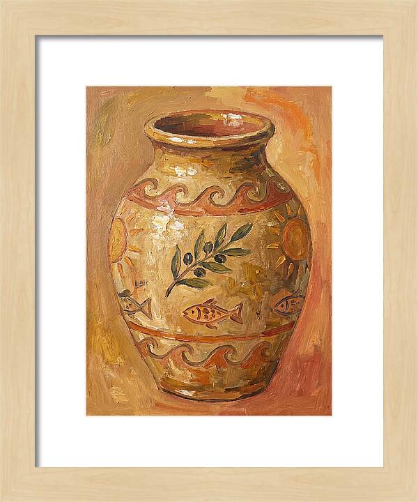 Ceramic Vase With Mediterranean Motifs