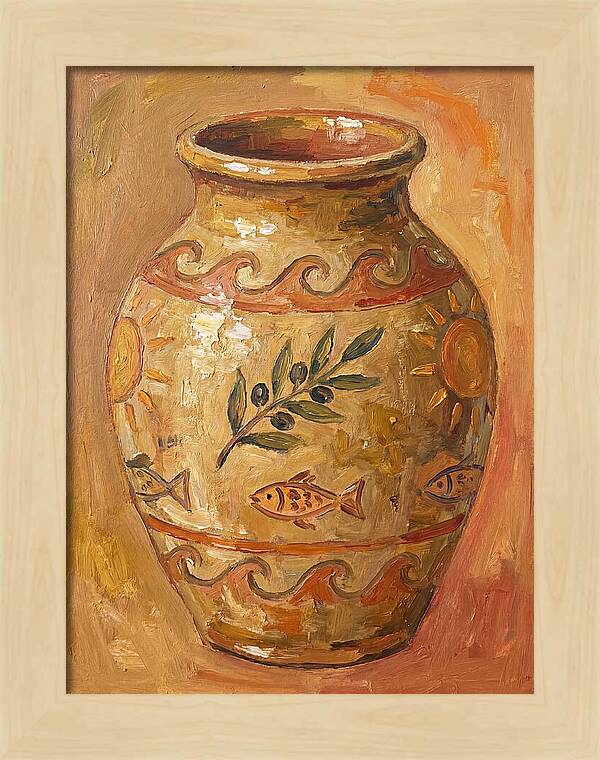 Ceramic Vase With Mediterranean Motifs