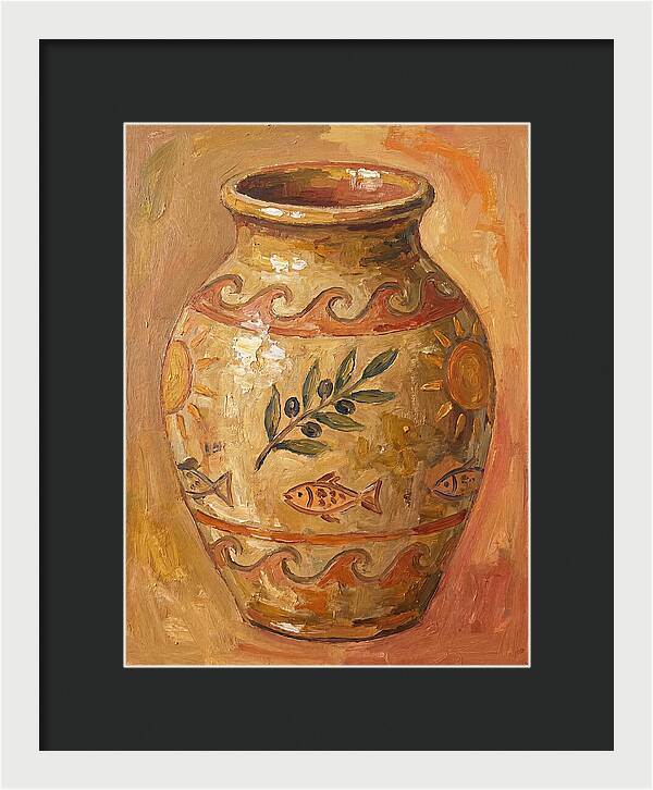 Ceramic Vase With Mediterranean Motifs