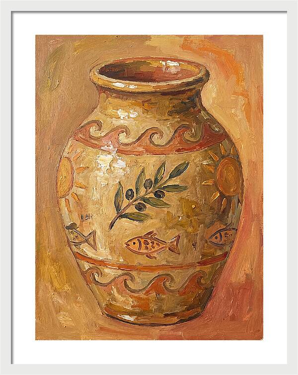 Ceramic Vase With Mediterranean Motifs