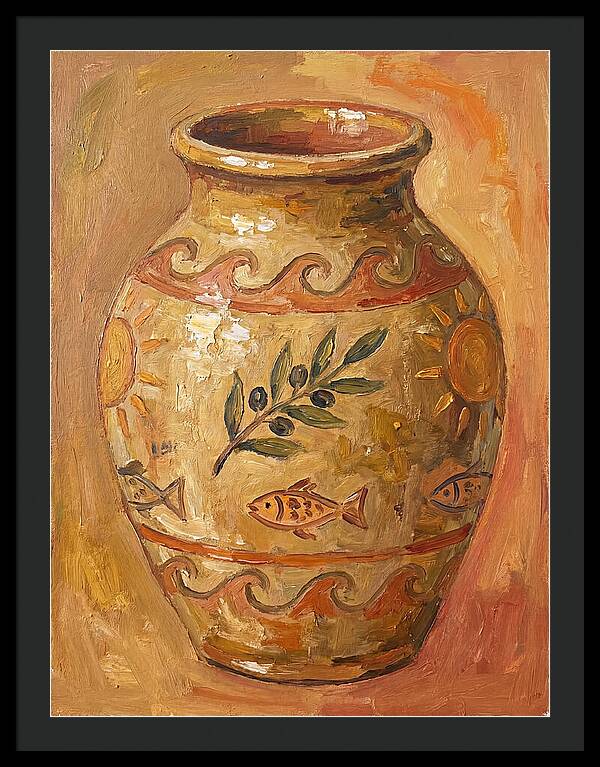 Ceramic Vase With Mediterranean Motifs