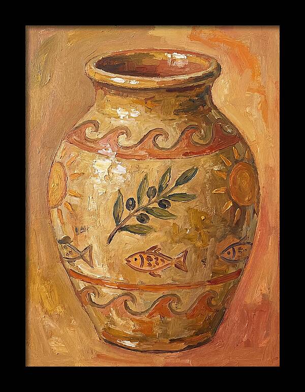 Ceramic Vase With Mediterranean Motifs