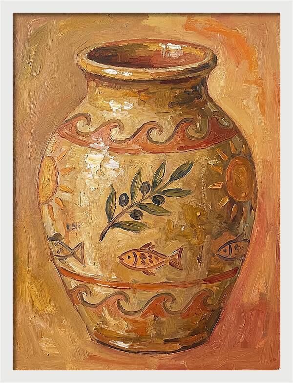 Ceramic Vase With Mediterranean Motifs