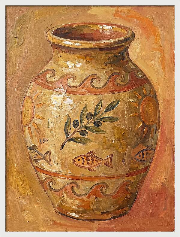 Ceramic Vase With Mediterranean Motifs