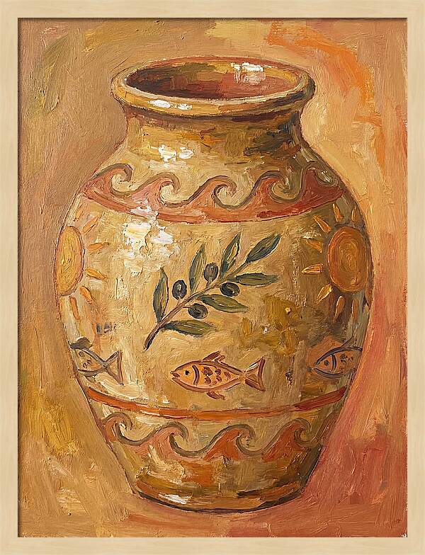 Ceramic Vase With Mediterranean Motifs