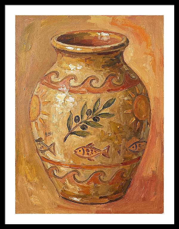 Ceramic Vase With Mediterranean Motifs