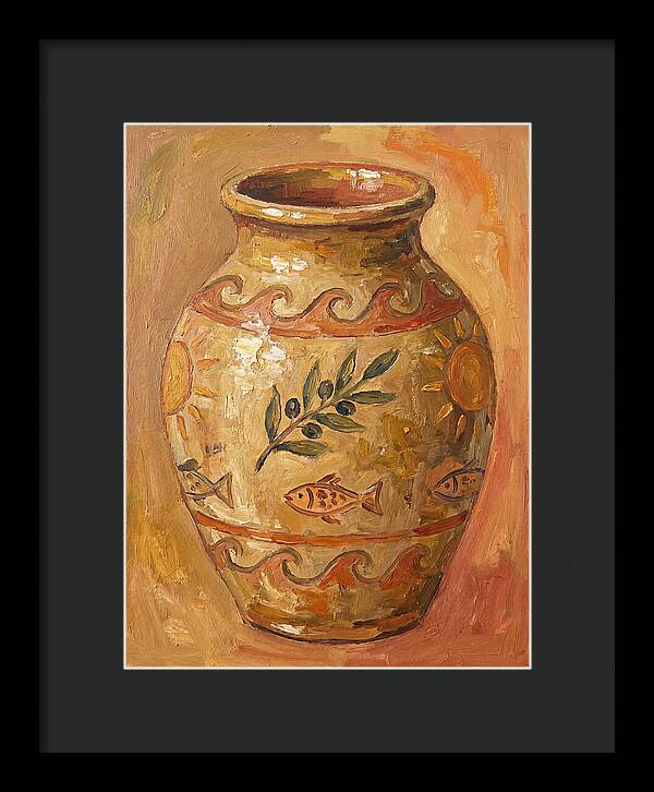 Ceramic Vase With Mediterranean Motifs