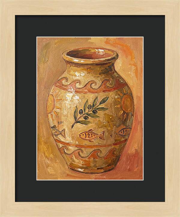 Ceramic Vase With Mediterranean Motifs