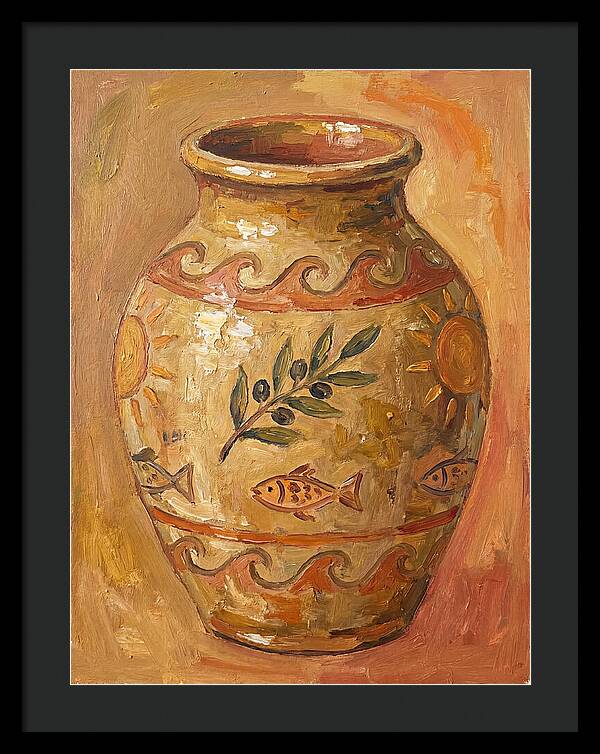 Ceramic Vase With Mediterranean Motifs