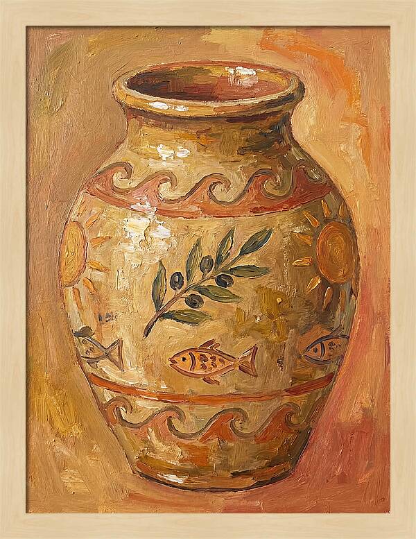 Ceramic Vase With Mediterranean Motifs