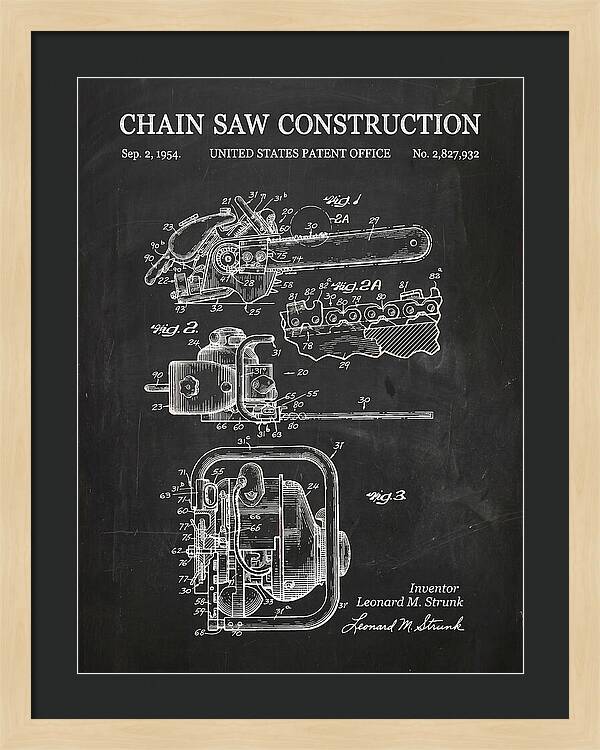 Chain Saw Chalkboard Patent Us2827932a