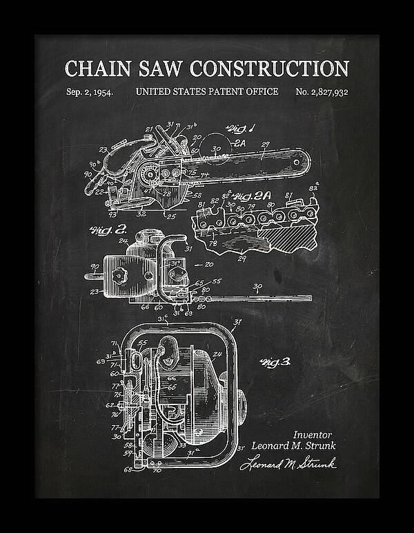 Chain Saw Chalkboard Patent Us2827932a