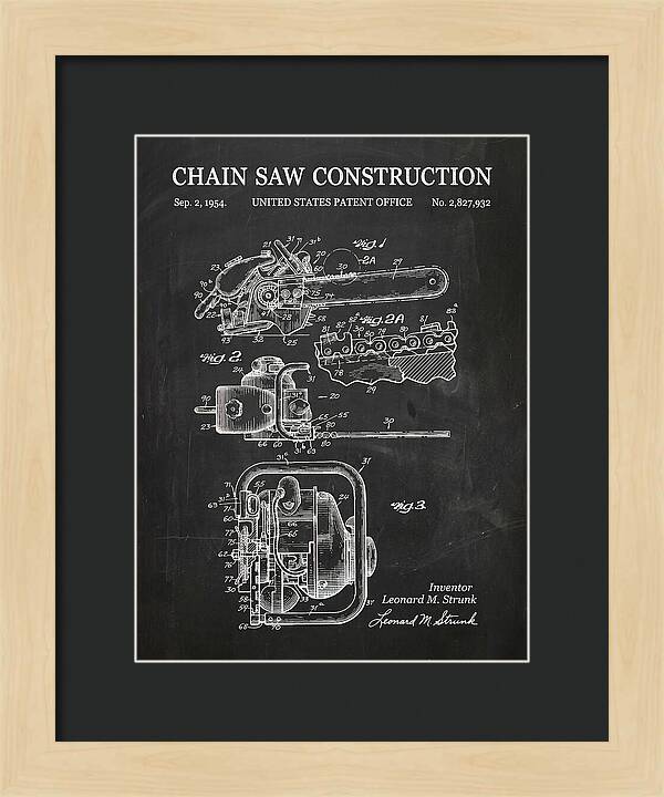 Chain Saw Chalkboard Patent Us2827932a