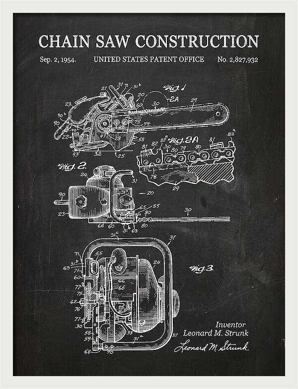 Chain Saw Chalkboard Patent Us2827932a