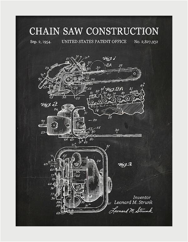Chain Saw Chalkboard Patent Us2827932a
