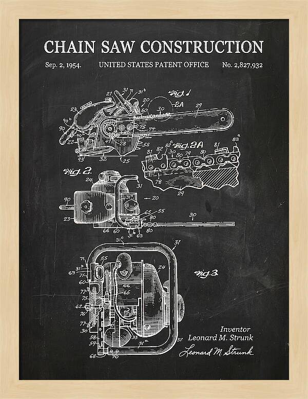 Chain Saw Chalkboard Patent Us2827932a