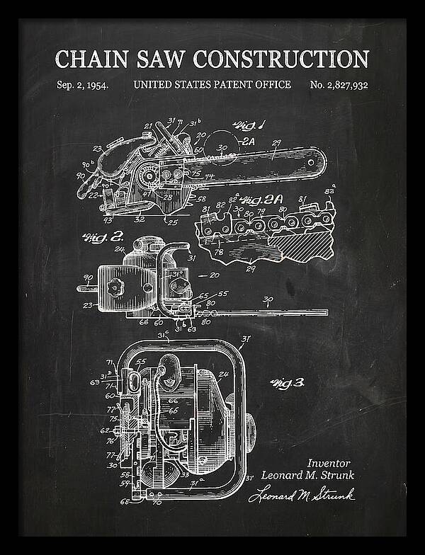 Chain Saw Chalkboard Patent Us2827932a