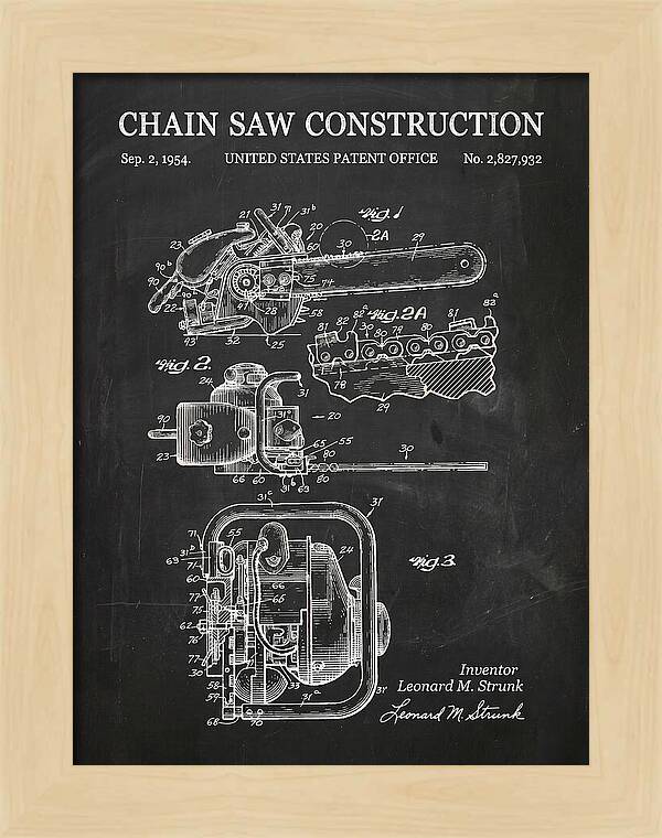 Chain Saw Chalkboard Patent Us2827932a