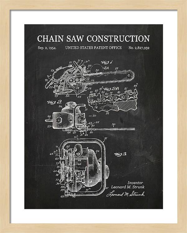 Chain Saw Chalkboard Patent Us2827932a