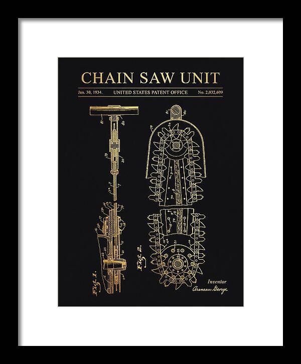 Chain Saw Gold Patent Us2032609a