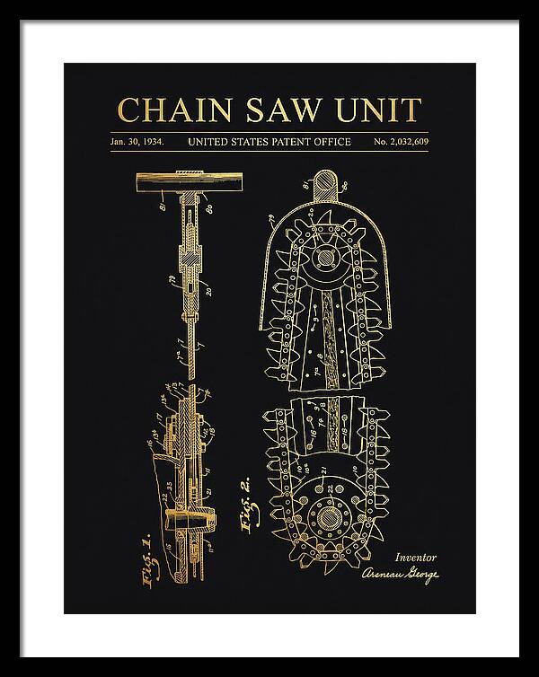 Chain Saw Gold Patent Us2032609a