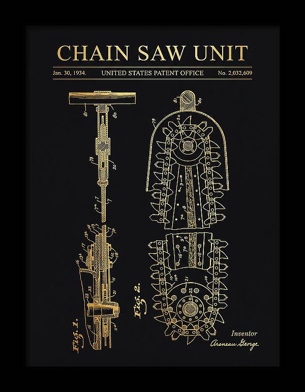 Chain Saw Gold Patent Us2032609a