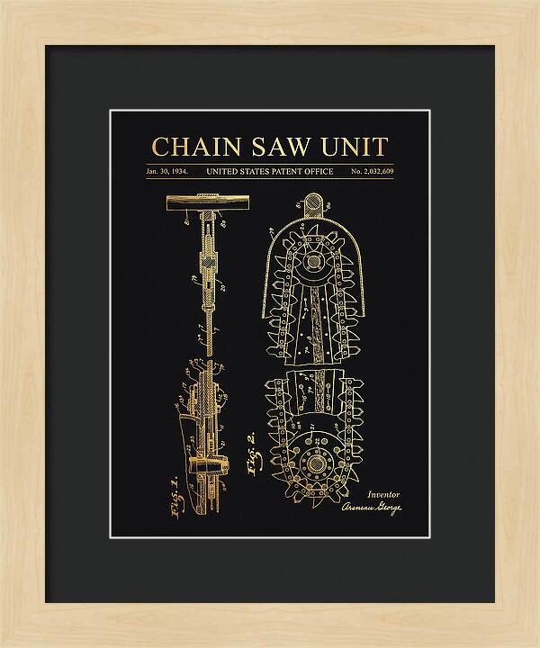 Chain Saw Gold Patent Us2032609a