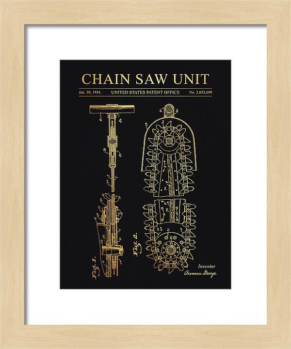 Chain Saw Gold Patent Us2032609a