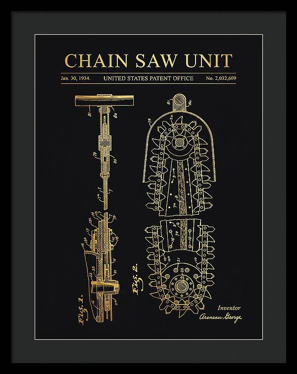 Chain Saw Gold Patent Us2032609a