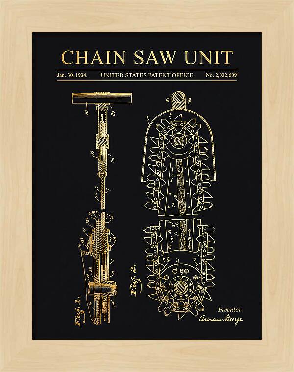 Chain Saw Gold Patent Us2032609a