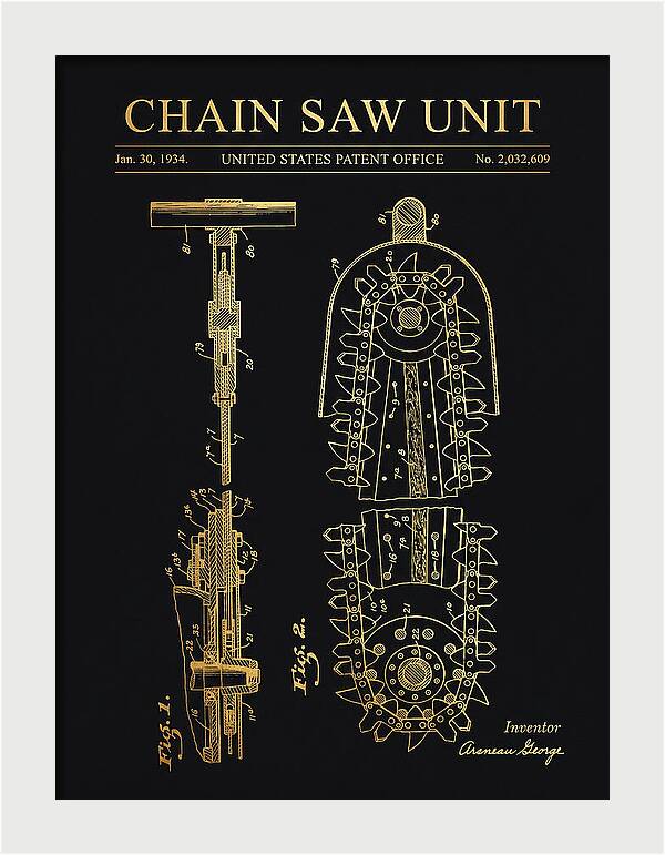 Chain Saw Gold Patent Us2032609a